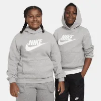 Nike Sportswear Club Fleece Big детские Толстовка с капюшоном (Extended Size) цвет серый