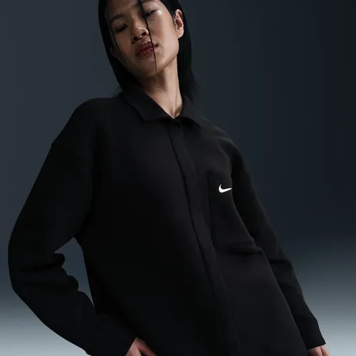 Nike Sportswear Phoenix Fleece женская оверсайз Shirt Куртка цвет черный