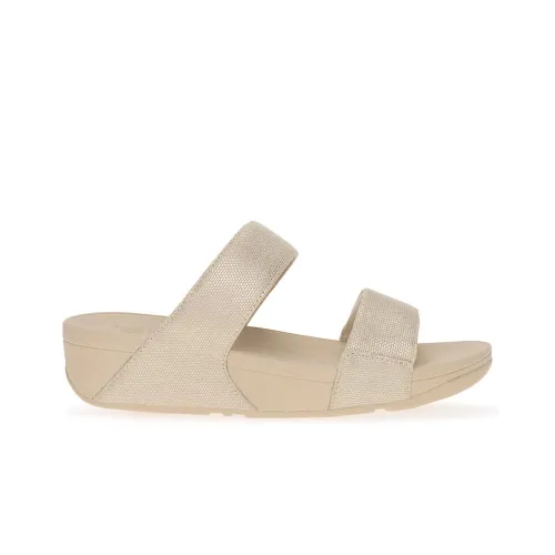 Шльопанці FitFlop Lulu Glitz-Canvas Slides HR2-675 - Бежевий