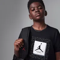 Nike Air Jordan 4 Big детские Frame Up футболка цвет черный