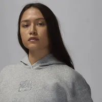 Nike Jordan Brooklyn Fleece жіноча Pullover Толстовка з капюшоном колір сірий