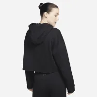 Nike Yoga Luxe женская Cropped Fleece Толстовка с капюшоном цвет черный