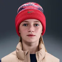 Nike Peak Big детские Standard Cuff Beanie цвет красный