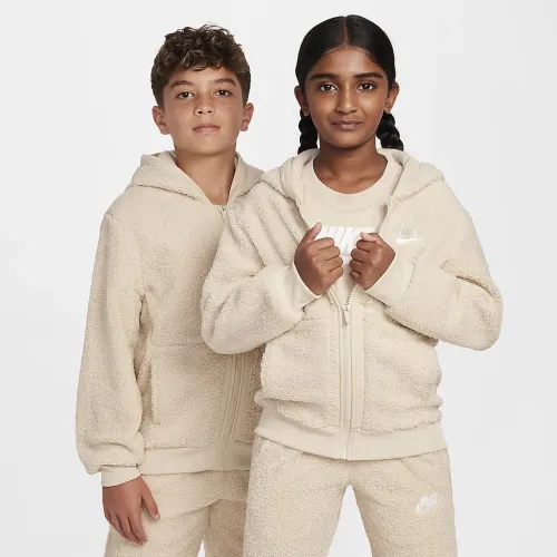 Nike Sportswear Club Fleece Big детские Full-Zip Winterized Толстовка с капюшоном цвет коричневый