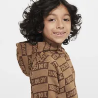 Nike Sportswear Textuцвет красный Club Little детские Fleece Pullover Толстовка с капюшоном цвет коричневый