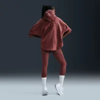 Nike One женская оверсайз Therma-FIT Pullover Fleece Толстовка с капюшоном цвет коричневый