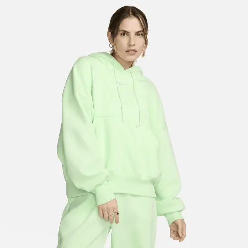 Nike Sportswear Phoenix Fleece женская Over-оверсайз Pullover Толстовка с капюшоном цвет зеленый