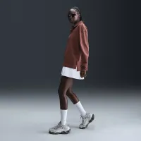 Nike Sportswear Essential женская оверсайз Long-Sleeve Polo цвет коричневый