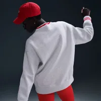 Nike Sportswear Phoenix Fleece женская оверсайз Graphic Crew-Neck свитшот цвет коричневый