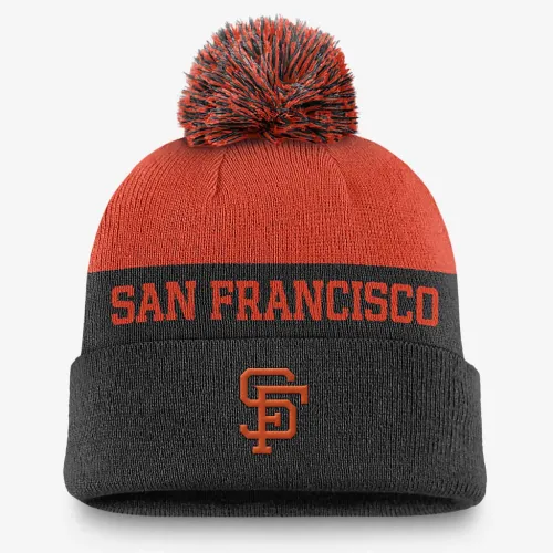 San Francisco Giants Rewind Peak мужские Nike MLB Cuffed Pom Beanie цвет черный
