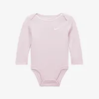 Nike Essentials Baby (0-9M) 3 пары Long Sleeve Bodysuits Pink
