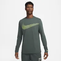 Nike чоловічі Dri-FIT Long-Sleeve Fitness футболка колір зелений