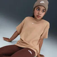 Nike Sportswear Essential Big детские (Girls') футболка цвет коричневый