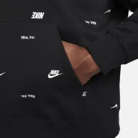 Nike Club Fleece чоловічі Allover Print Pullover Толстовка з капюшоном колір чорний
