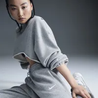 Nike Sportswear Phoenix Fleece жіноча З високою талією оверсайз Sweatpants колір сірий