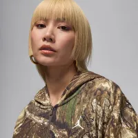 Nike Jordan Brooklyn Fleece женская Realtree Mod Crop Full-Zip Толстовка с капюшоном цвет белый