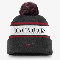 Arizona Diamondbacks Team Stripe Peak мужские Nike MLB Cuffed Pom Beanie цвет черный