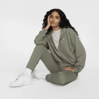Nike Sportswear Chill Terry женская Loose Full-Zip French Terry Толстовка с капюшоном цвет зеленый