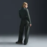Nike Sportswear Phoenix Plush женская Slim Long-Sleeve Cozy Fleece 1/2-Zip Top цвет зеленый