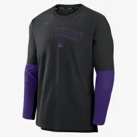 Colorado Rockies Authentic Collection Player чоловічі Nike Dri-FIT MLB Pullover світшот колір чорний
