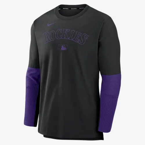Colorado Rockies Authentic Collection Player чоловічі Nike Dri-FIT MLB Pullover світшот колір чорний