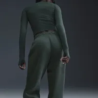 Nike Sportswear Phoenix Fleece женская С высокой Талией оверсайз Pants цвет зеленый