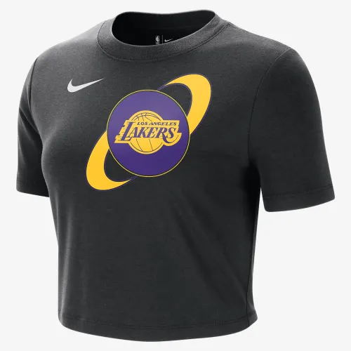 Los Angeles Lakers Courtside женская Nike NBA Cropped Slim футболка цвет черный