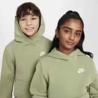 Nike Sportswear Club Fleece Big детские Pullover Толстовка с капюшоном цвет зеленый