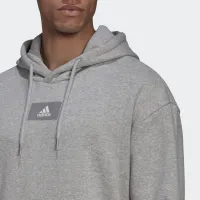 Кофта/футболка adidas Essentials Feelvivid хлопковыеFleece Drop Shoulder Толстовка с капюшоном HK2830 - Серая