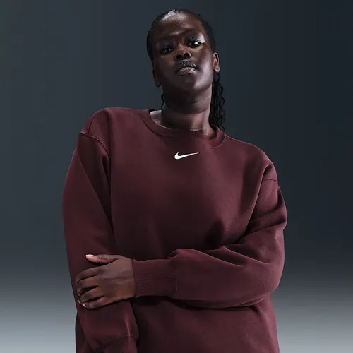 Nike Sportswear Phoenix Fleece жіноча оверсайз Crew-Neck світшот (великі розміри) колір червоний