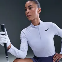 Nike Victory женская Dri-FIT UV Protection 1/4-Zip для гольфа Top цвет серый