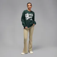 Nike Jordan Brooklyn Fleece женская Crew-Neck свитшот цвет зеленый