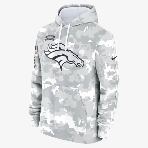 Denver Broncos Salute to Service Primary Edge Club мужские Nike NFL Pullover Толстовка с капюшоном цвет белый