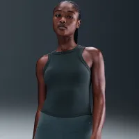 Nike One Fitted женская Dri-FIT Cropped Tank Top цвет зеленый