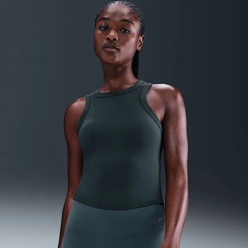 Nike One Fitted женская Dri-FIT Cropped Tank Top цвет зеленый