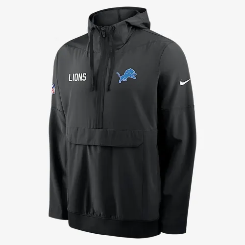 Detroit Lions Alt Option Route Anorak чоловічі Nike NFL 1/2-Zip Hooded Куртка колір чорний