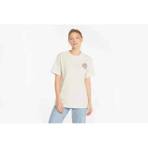 Футболка Puma Downtown Relaxed Graphic Tee 53357999 - кремовая