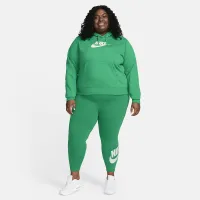 Nike Sportswear Club Fleece женская Pullover Толстовка с капюшоном (большие размеры) цвет зеленый