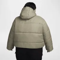 Nike Sportswear Classic Puffer женская Therma-FIT Loose Hooded Куртка (большие размеры) цвет зеленый