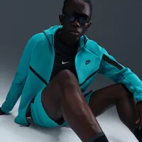 Nike Tech мужские Full-Zip Windrunner Толстовка с капюшоном цвет зеленый