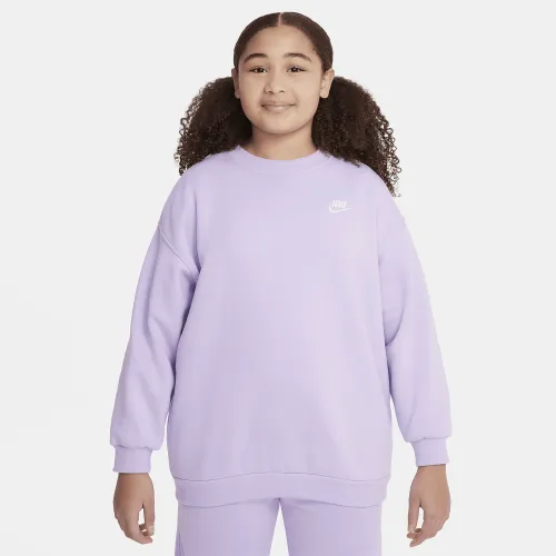 Nike Sportswear Club Fleece Big дитячі (Girls') оверсайз світшот (Extended Size) колір фіолетовий