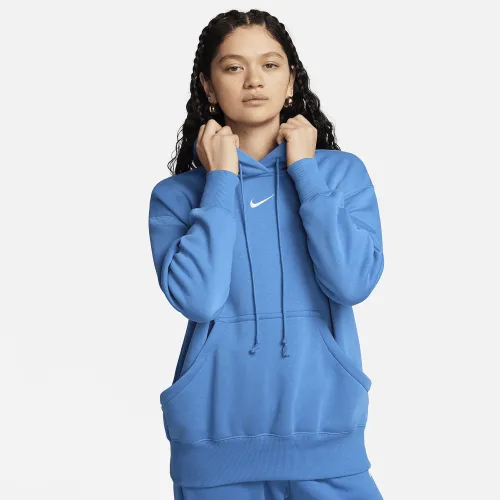 Nike Sportswear Phoenix Fleece женская оверсайз Pullover Толстовка с капюшоном синий