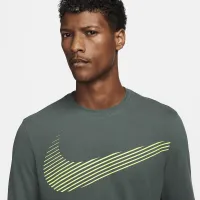 Nike чоловічі Dri-FIT Long-Sleeve Fitness футболка колір зелений