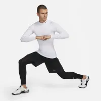 Nike Pro чоловічі Dri-FIT Fitness Mock-Neck Long-Sleeve Top колір білий