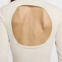 Nike Sportswear Chill Knit женская Slim Long-Sleeve Cropped Sweater 1/2-Zip Top цвет коричневый