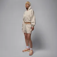 Nike Jordan Brooklyn Fleece жіноча Cropped Full-Zip Толстовка з капюшоном колір коричневий