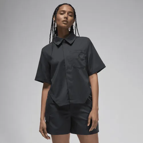 Nike Jordan жіноча Woven Crop Top колір чорний