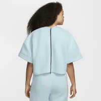 Nike Sportswear Tech Fleece женская оверсайз Short-Sleeve Cropped Top синий