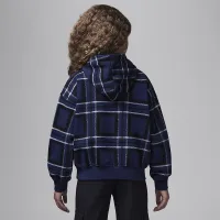 Nike Jordan Brooklyn Essentials Little детские Plaid Print Pullover Толстовка с капюшоном синий