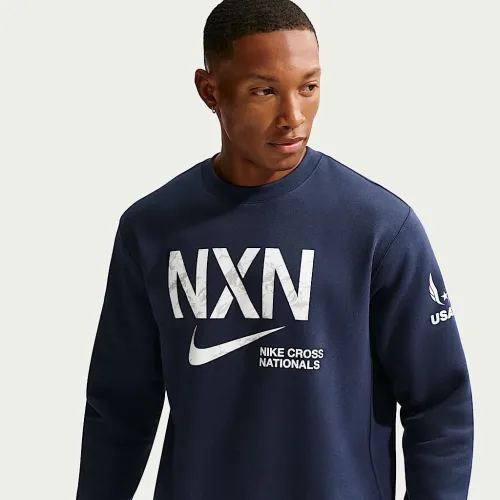 Nike 2025 NXN мужские Crew-Neck Running свитшот синий
